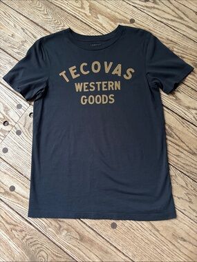 Tecovas Black Tee with Gold 'Western Goods' Print